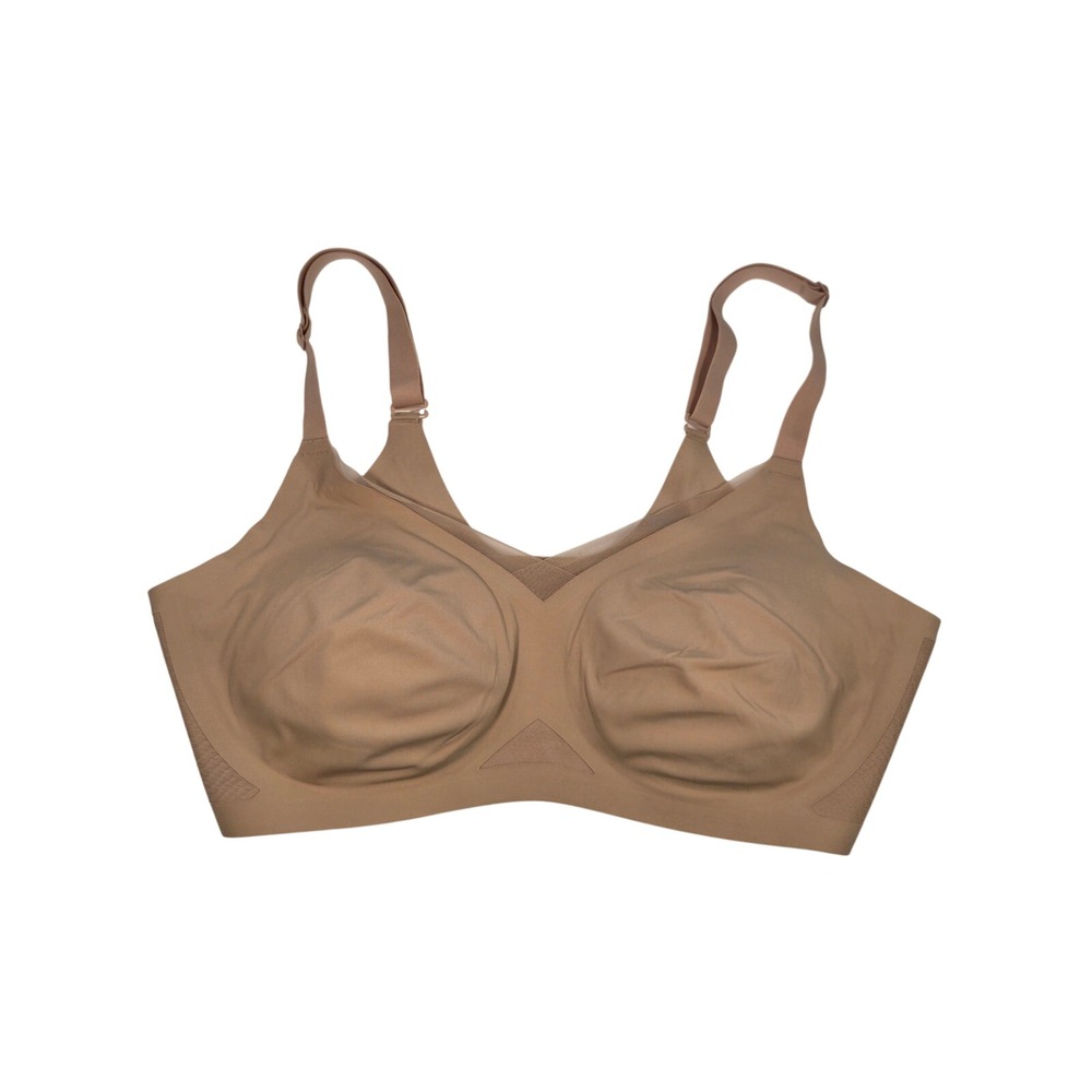 Honeylove Crossover Bra Women 1X Sand Excellent Wireless Supportive Shapewear